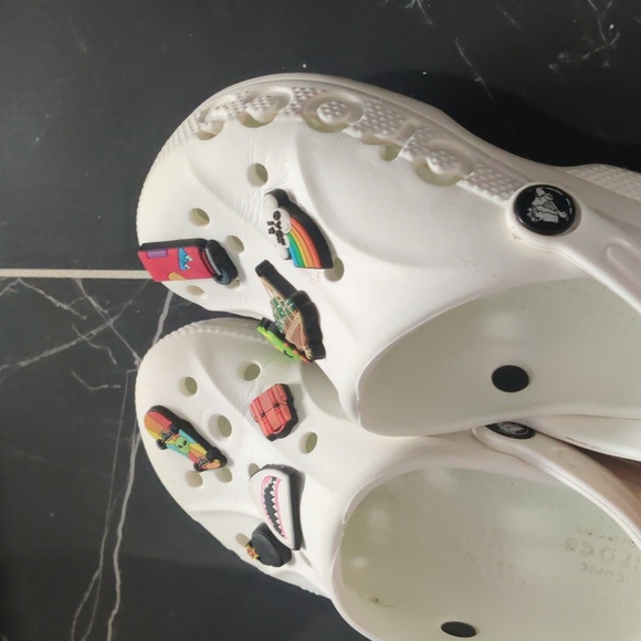 Kids White Clogs with Fun Charms - Picture 5 of 6